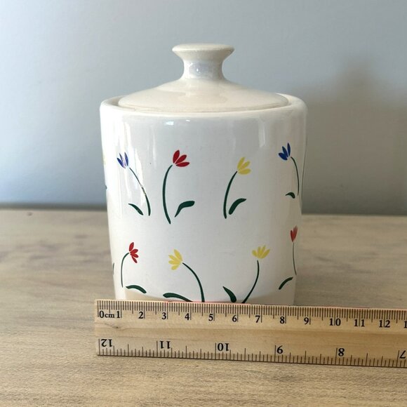 Set of 2 Ceramic Canisters with a painted floral design - Picture 7 of 14